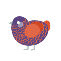 (unnamed), a overcast and vermilion chicken with a lace pattern