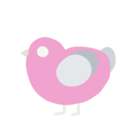 plonk, a pink and white chicken with a lace pattern