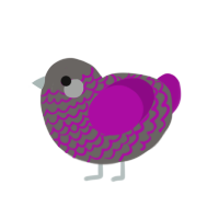 (unnamed), a grey and plum chicken with a lace pattern