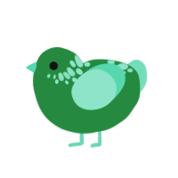 (unnamed), a viridian and mint chicken with a neck-speckle pattern