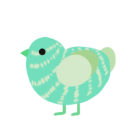 漬物, a mint and gluppy chicken with a bar pattern