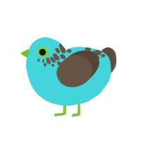 (unnamed), a aqua and bark chicken with a neck-speckle pattern