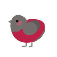 Apollo Justice, a crimson and grey chicken with a head pattern