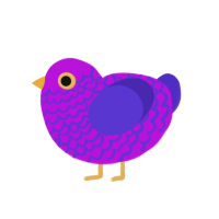 twin 2, a amethyst and indigo chicken with a lace pattern