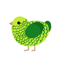 Ectoplasm Jr, a lime and leaf chicken with a lace pattern