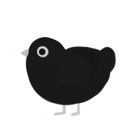 Darkness, a sable chicken with a neck-speckle pattern