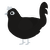 Darkness, a sable chicken with a neck-speckle pattern