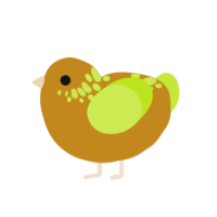 (unnamed), a ochre and lime chicken with a neck-speckle pattern