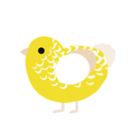 Cheese, a yellow and cream chicken with a half-lace pattern