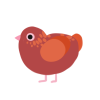 Ketchup, a red and vermilion chicken with a neck-speckle pattern