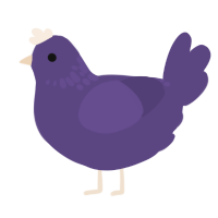 A overcast chicken with a neck-speckle pattern