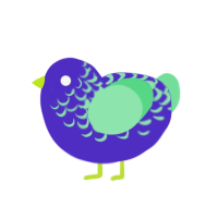 EVP, a indigo and spring chicken with a half-lace pattern