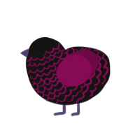 (unnamed), a black and wine chicken with a lace pattern