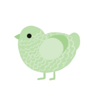 creme de menthe, a gluppy chicken with a bar pattern