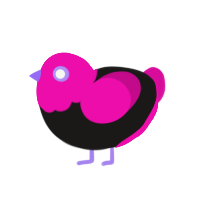 Hot Topic, a sable and fuchsia chicken with a head pattern