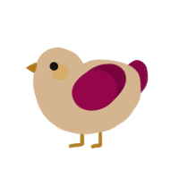 Gravy, a beige and maroon chicken