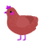 Brick, a red chicken with a half-lace pattern