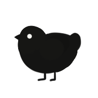 (unnamed), a black chicken with a head pattern