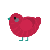 Baby Red Baby, a crimson chicken with a bar pattern