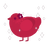 A crimson chicken with a neck-speckle pattern