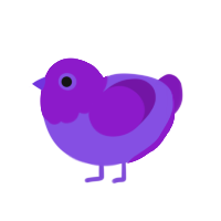 (unnamed), a blurple and violet chicken with a head pattern