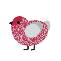 (unnamed), a crimson and silver chicken with a double-lace pattern