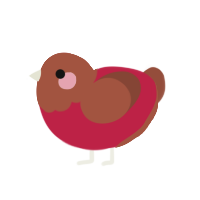 MEIKO, a crimson and russet chicken with a head pattern