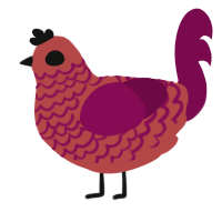 Blood Orange, a red and wine chicken with a lace pattern