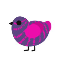 (unnamed), a overcast and fuchsia chicken with a bar pattern