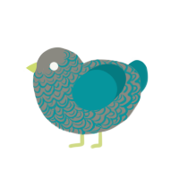 Dry Concrete, a ash and teal chicken with a double-lace pattern