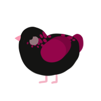 (unnamed), a black and maroon chicken with a neck-speckle pattern