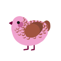 Strawberry Choco, a pink and russet chicken with a half-lace pattern