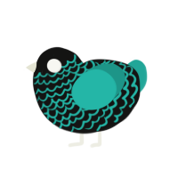 (unnamed), a black and turquoise chicken with a lace pattern