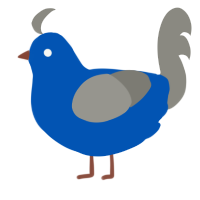 Bean, a ultramarine and ash chicken