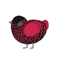 (unnamed), a sable and crimson chicken with a lace pattern