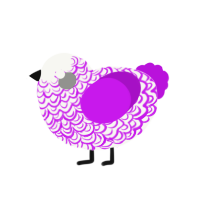 (unnamed), a white and amethyst chicken with a double-lace pattern