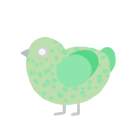 Wishe, a gluppy and spring chicken with a speckle pattern