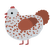 Guchan, a mist and russet chicken with a speckle pattern