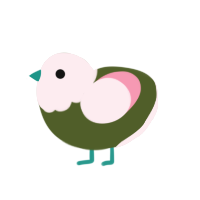 Suika, a olive and rose chicken with a head pattern