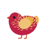 (unnamed), a crimson and honey chicken with a half-lace pattern