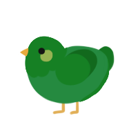 Leaf jr, a viridian and leaf chicken with a head pattern