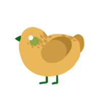 clover honey, a honey and gold chicken with a neck-speckle pattern