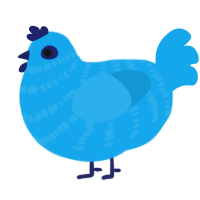 Blueberry, a sky chicken with a bar pattern