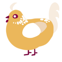 Buttermilk, a honey and cream chicken with a neck-speckle pattern