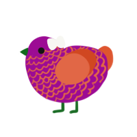 (unnamed), a plum and vermilion chicken with a lace pattern