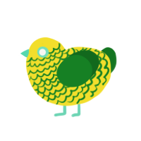 spongebob 1, a yellow and leaf chicken with a lace pattern