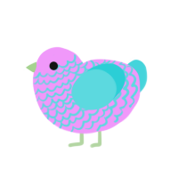 (unnamed), a lavender and aqua chicken with a lace pattern