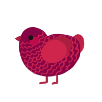 hot sauce, a maroon and crimson chicken with a lace pattern