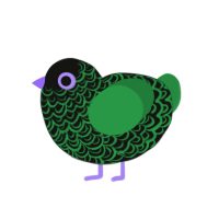 (unnamed), a black and viridian chicken with a double-lace pattern