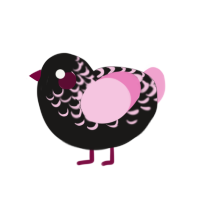 (unnamed), a sable and pink chicken with a half-lace pattern